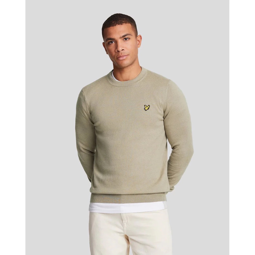 Lyle And Scott Crewneck Jumper Merino Sweatshirt In Sage