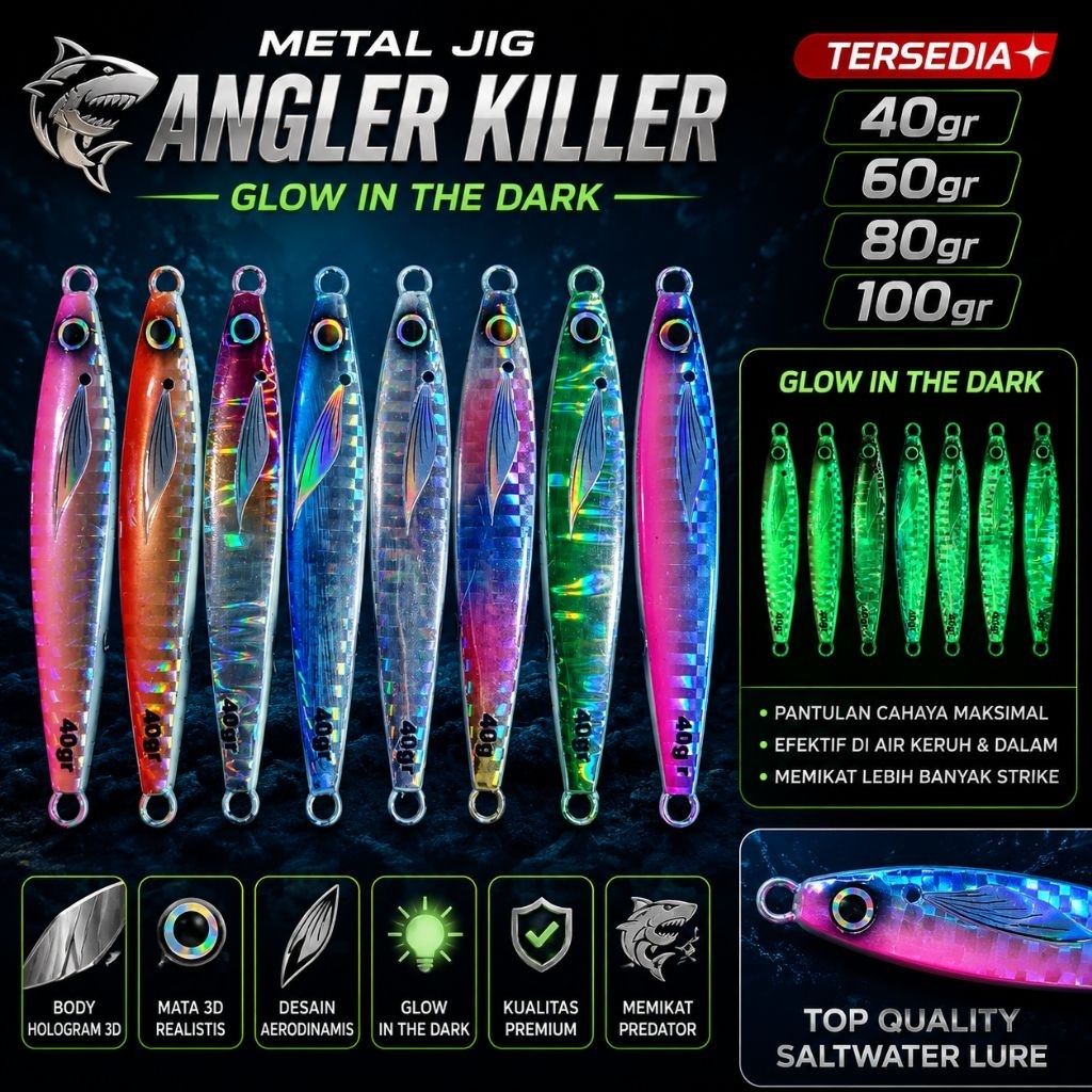Umpan Metal Jig Angler Killer 40gr | 60gr | 80gr | 100gr Umpan Metal Jig GID