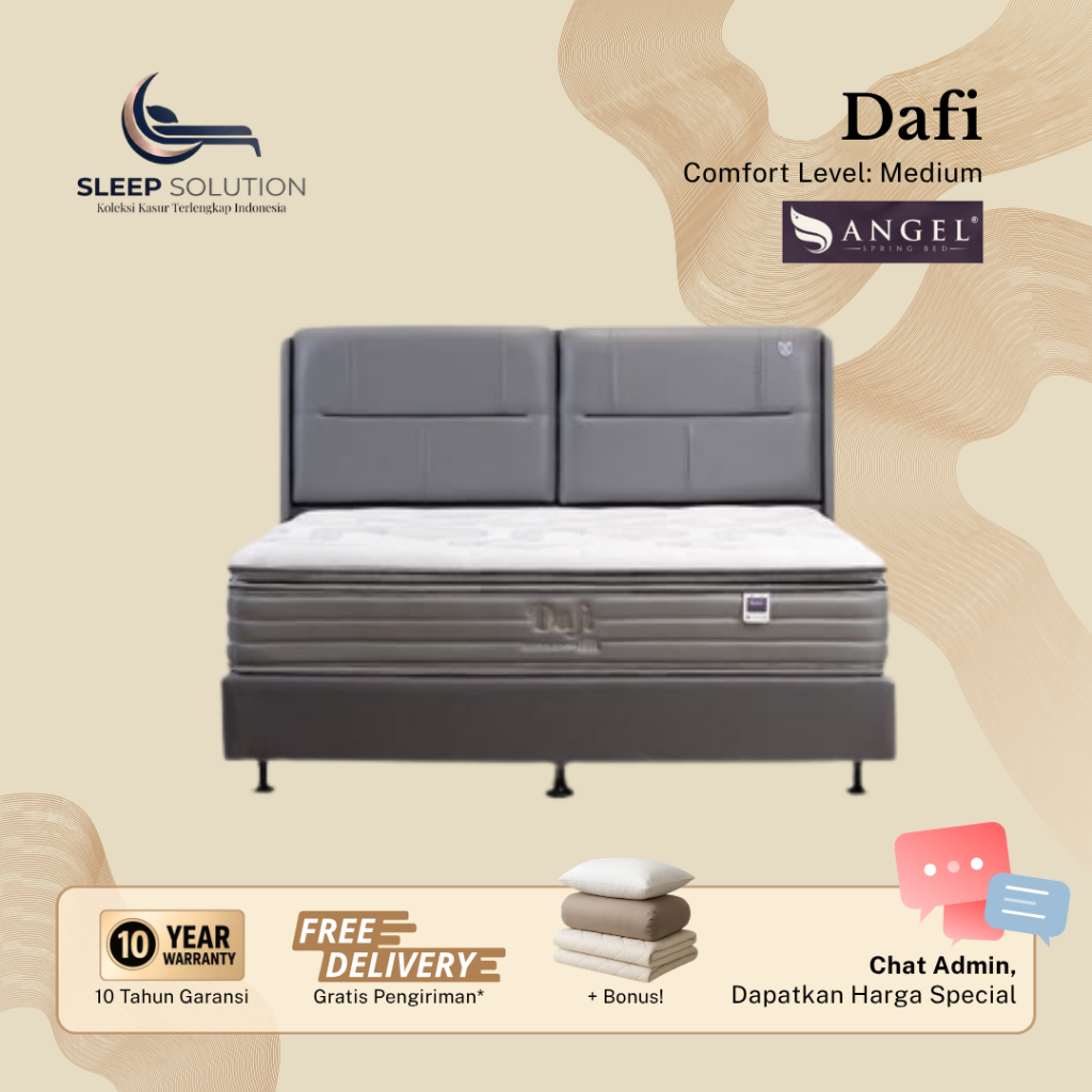 ANGEL DAFI I Kasur Spring Bed | Matras Premium | 100x200, 120x200, 160x200, 180x200, 200x200