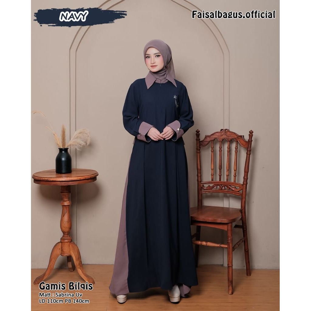 Gamis Bilqis cantik simple polos elegan