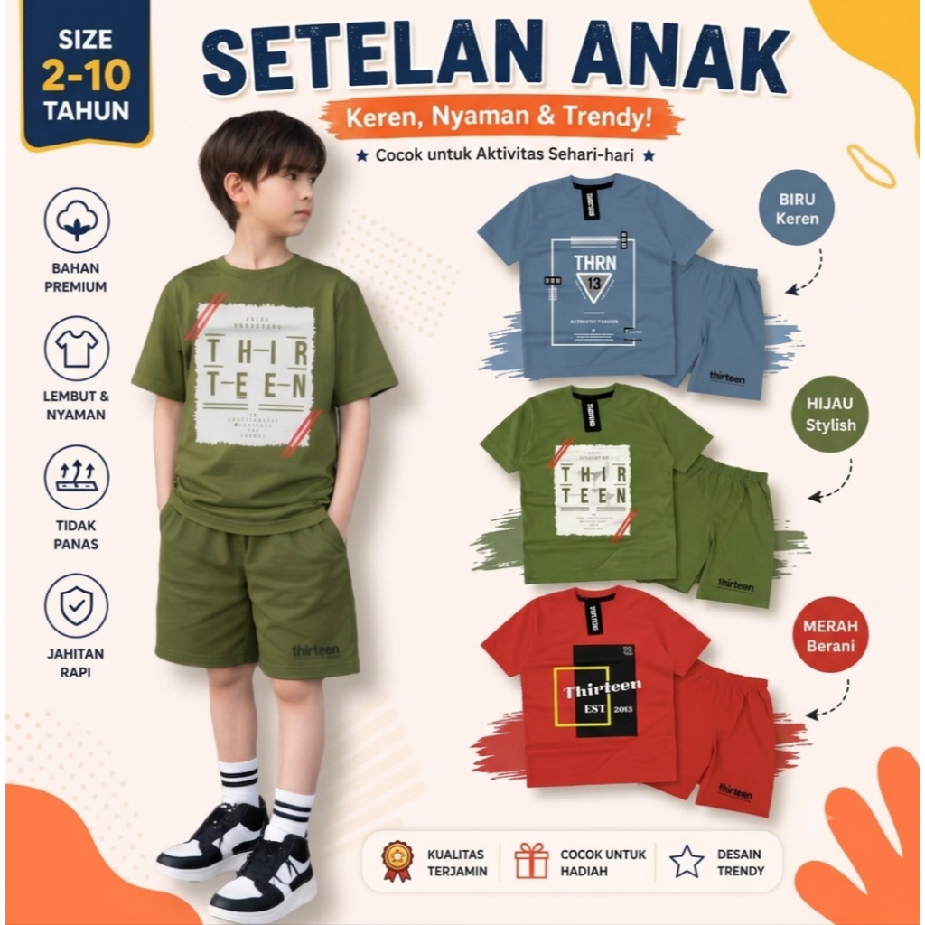 Setelan Kaos Distro Anak Laki-laki Terbaru
