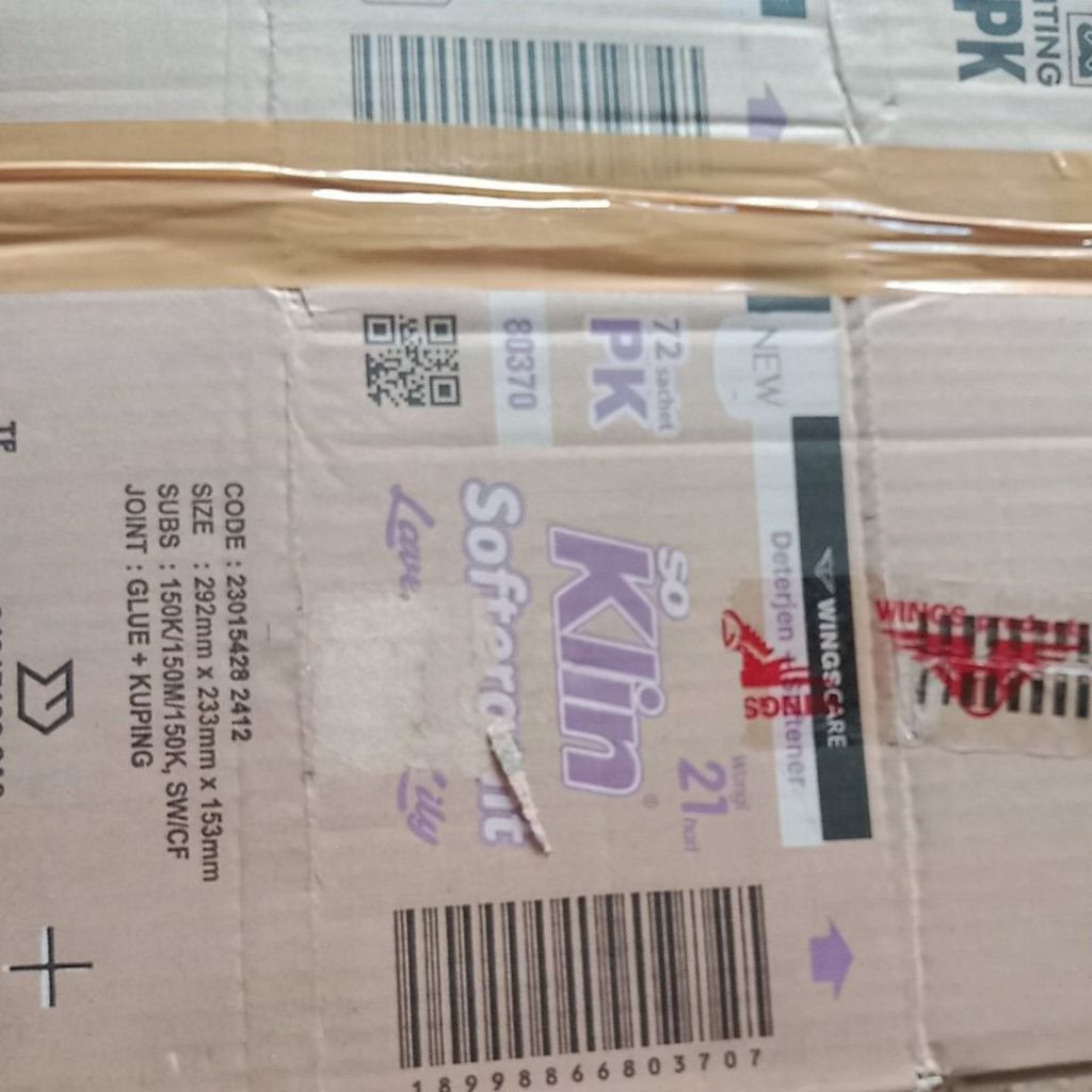 kerdus bekas   so klin softener  sekali pakai