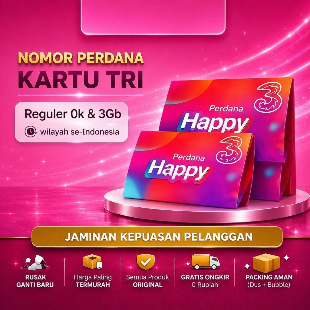Kartu Perdana ( 3 Tri ) - Nasional masa aktif panjang 4 bulan