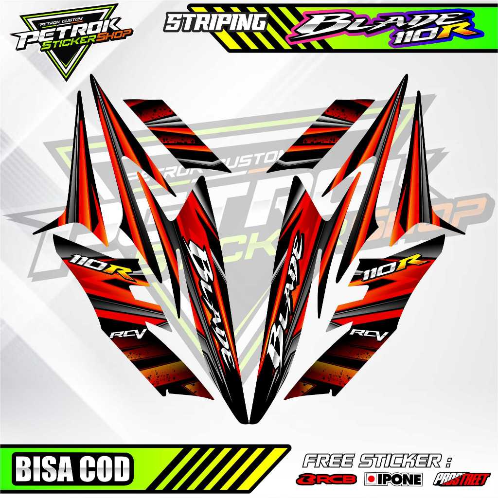 STRIPING VARIASI HONDA BLADE 110 R / STICKER LIST VARIASI MOTOR BLADE 110 R
