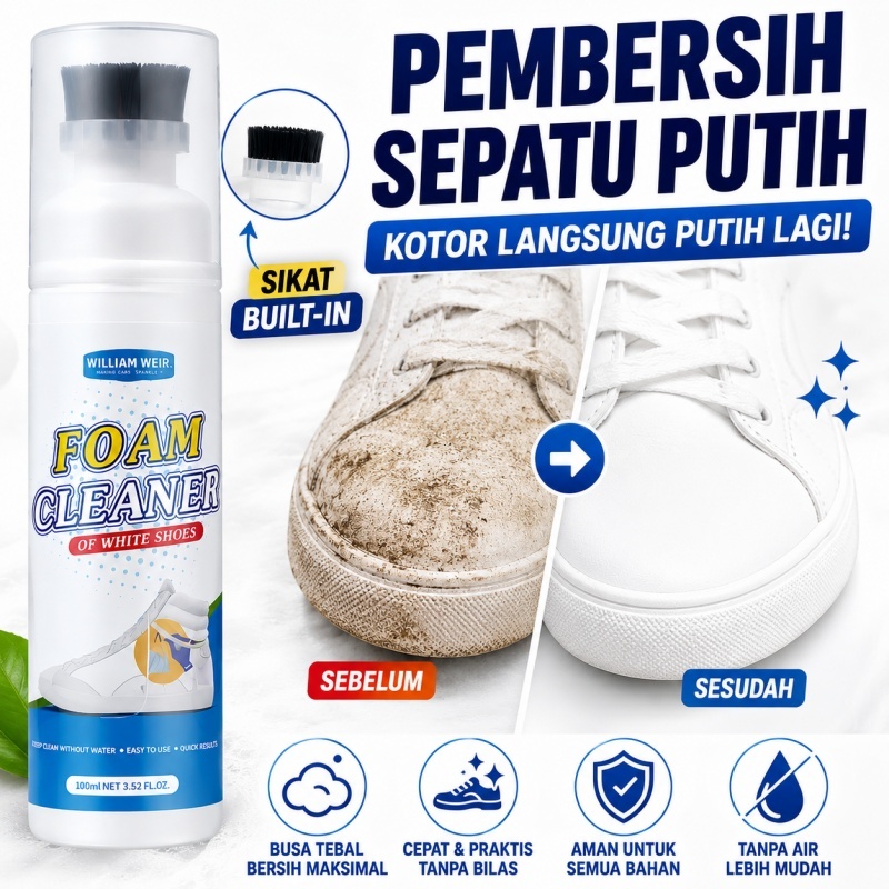 Sepatu Putih Busa pembersih Dekontaminasi dan Pemutih Noda Kuning Pembersih Busa Bahan Pembersih Ker