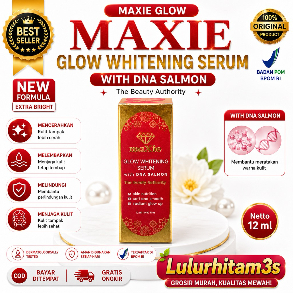 Maxie DNA Salmon Serum - Mencerahkan, Melembabkan, Mengurangi Flek