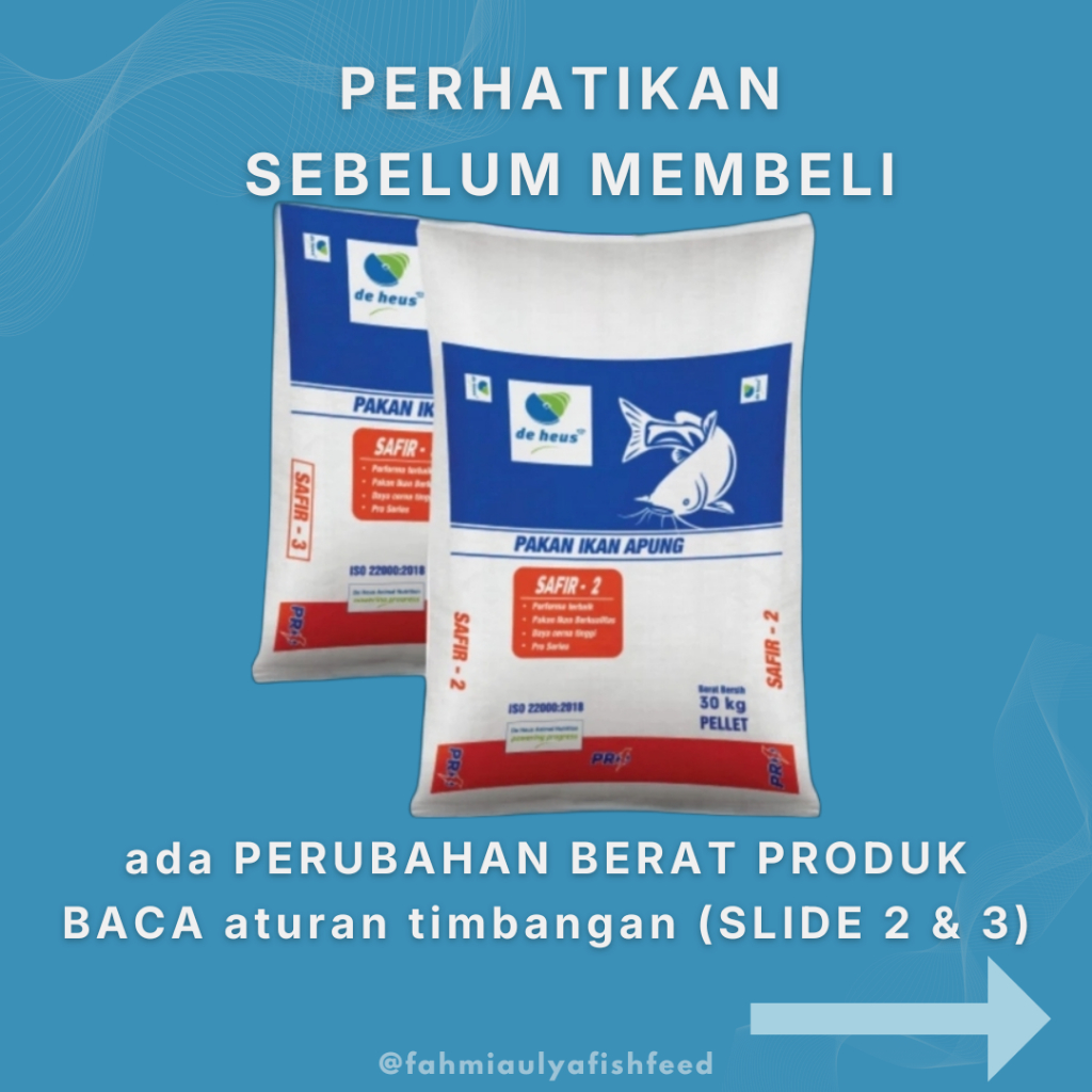 PAKAN IKAN MURAH (KEMASAN 1 KG) SAFIR PRO -2 -3 Pakan Ikan Lele Premium PROTEIN 35% | PAKAN IKAN DE 
