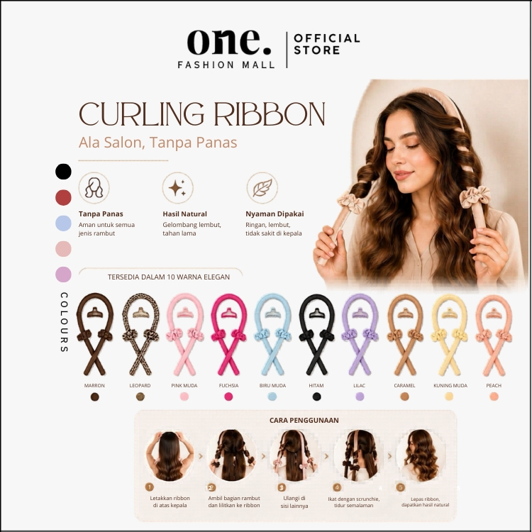 ONEFASHIONMALL BN005 Alat Pengeriting Rambut Flexible Tanpa Panas Tanpa Catok Lama Heatless Curl Cod