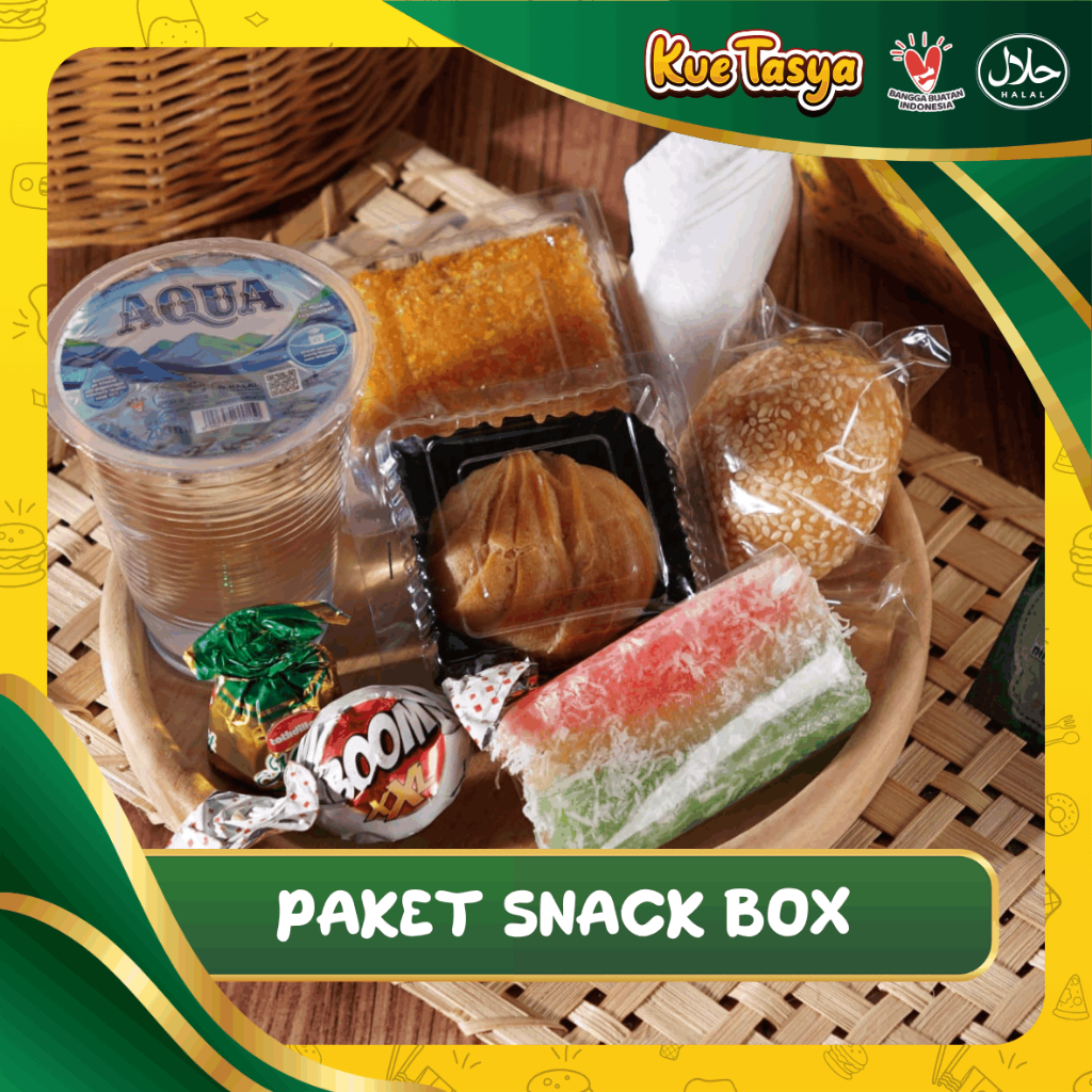 Snack Box Kue Tasya Isi Lengkap | ( ISI 4 KUE BASAH FREE COKELATE ) l Paket Snack Box Acara Kantor A