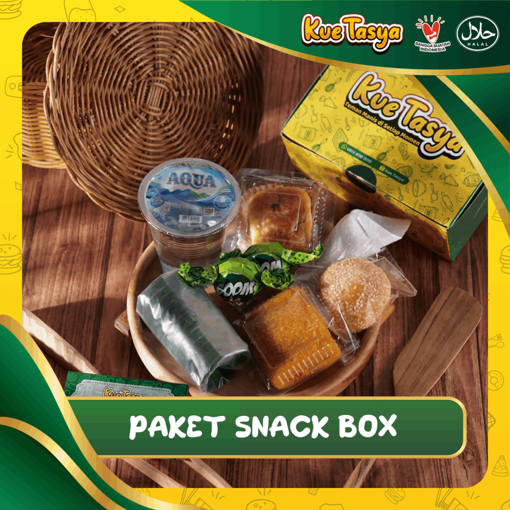 Snack Box Kue Tasya Isi Lengkap | ( KUE BASAH FREE AIR MINERAL + COKELATE ) l Paket Snack Box Acara 
