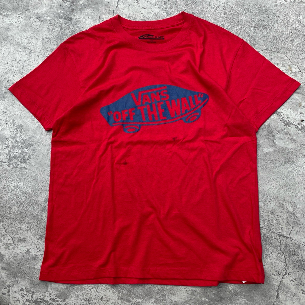 kaos t-shirt vans off the wall big logo authentic skateboarding streetwear y2k skena second