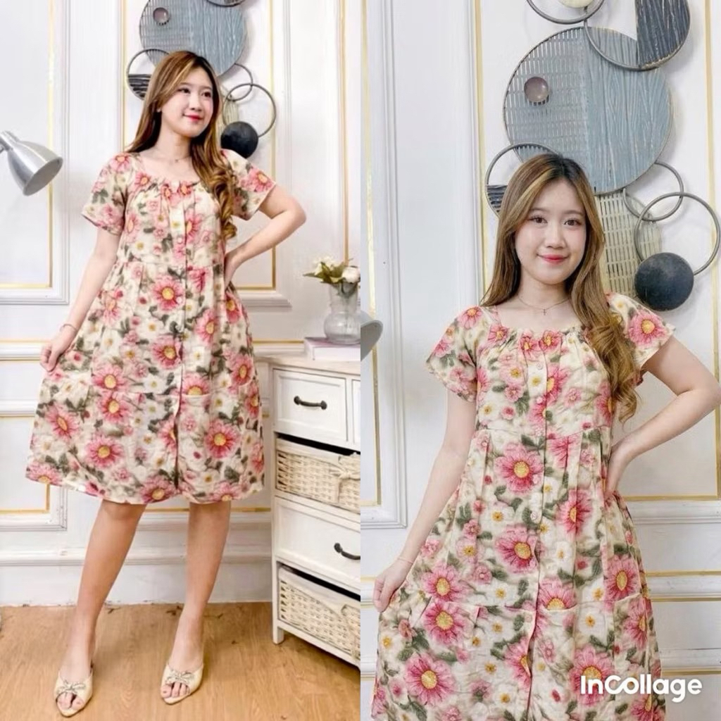 daster azela/dress azela/kancing hidup/bumil busui/bigsize/daster antipelakor/daster sexy/daster put
