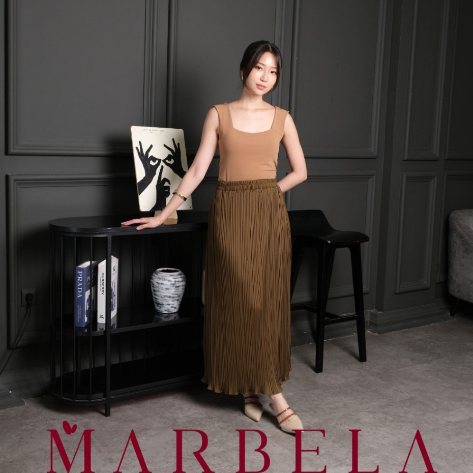 MBL Rok Plisket BB Mayung Premium Pleated Skirt Wavy Flare R036