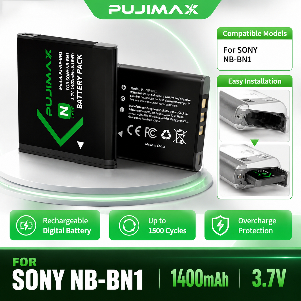 PUJIMAX Baterai Kamera Sony NB-BN1 1400mAh 3.7V | Stok Ready Siap Kirim 24 Jam | Cocok untuk Sony Cy