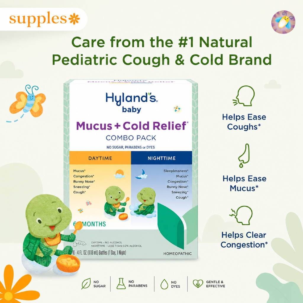 Obat Flu dan Batuk Anak Herbal Hylands Baby Mucus + Cold Relief Day Night 118 ml Obat Flu Batuk Pile