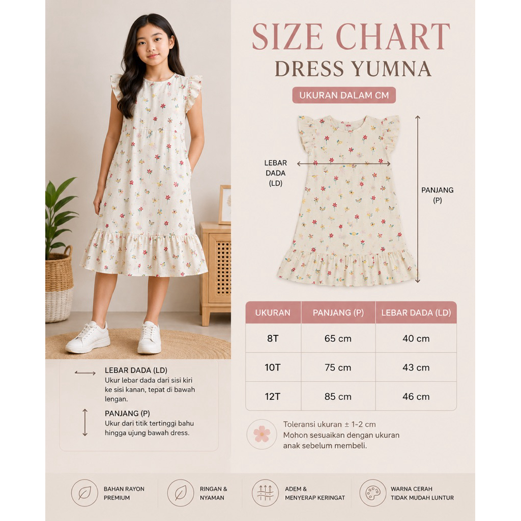 Daster Rayon Anak & Remaja 2-15TH | Jumbo Adem Premium