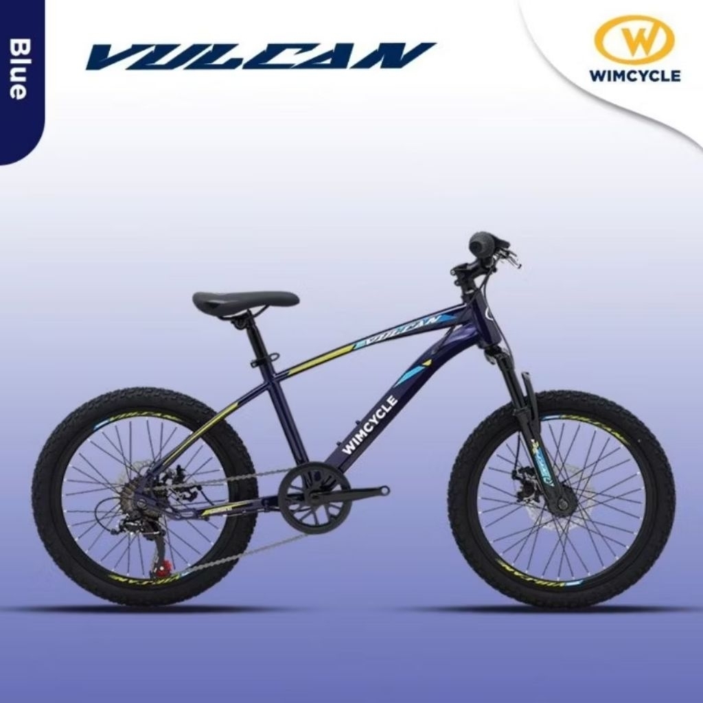 Sepeda Gunung Anak Wimcycle MTB 20 inch Vulcan Blue Black