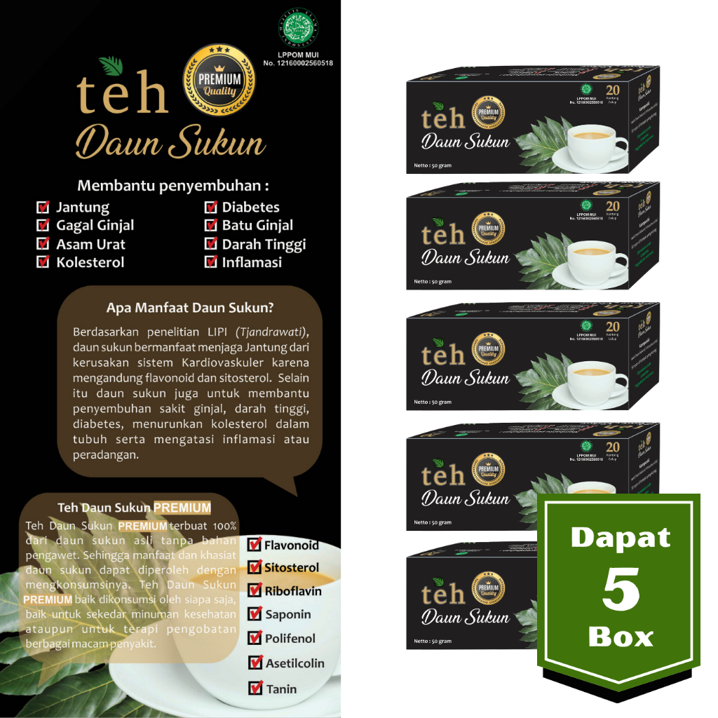 Teh Daun Sukun Premium Laasyaka ( Dapat 5 Box )