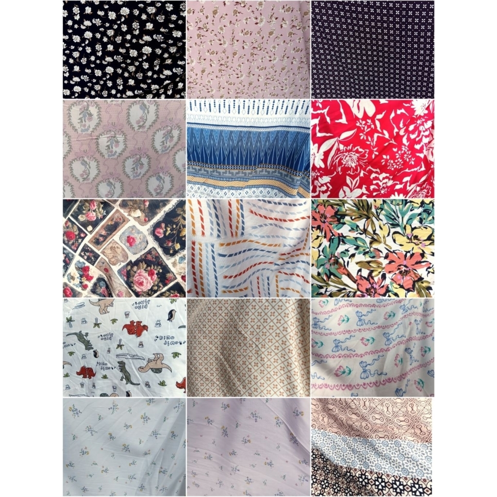 1/2 meter Kain Rayon | Katun Rayon | Bahan Rayon | Kain Meteran | Katun Rayon Motif | Bahan Import