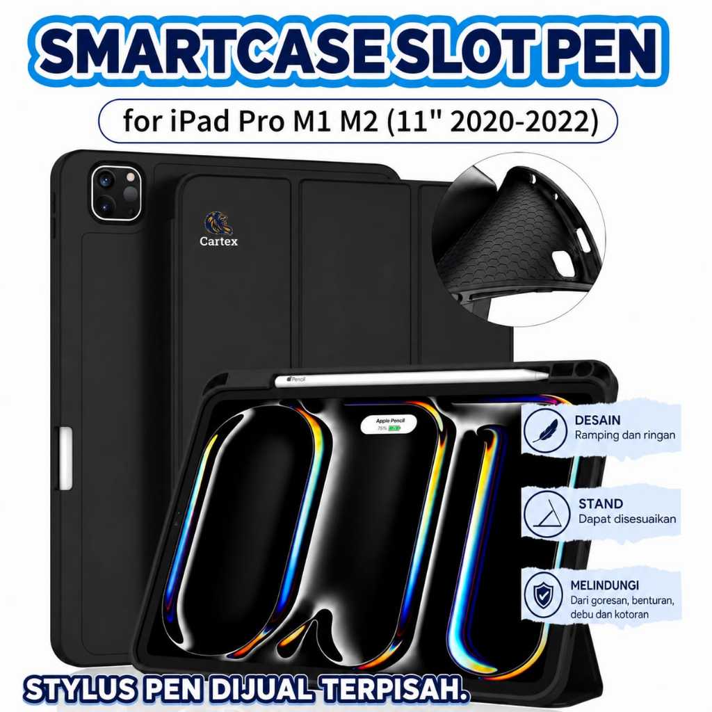 Smartcase Slot Pen ipad Pro M1 M2 11"inch 2020 2022 / case ipad pro m2 / casing ipad pro m1 / case i