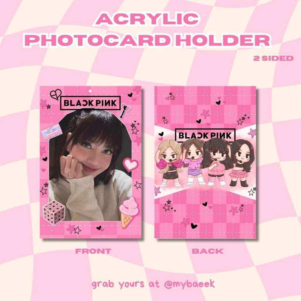 [PRE-ORDER] ACRYLIC CAHOL BLACKPINK EDITION || LISA JENNIE JISOO ROSE || PHOTOCARD HOLDER