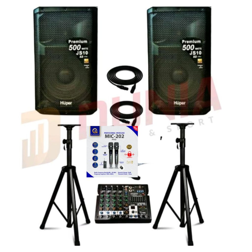 Paket SoundSystem Huper JS10 / Paket Meeting / Outdoor / Indoor VIII