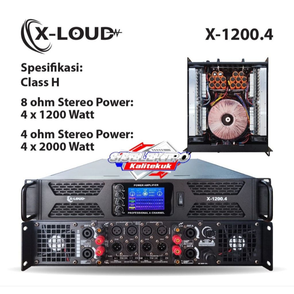 power amplifier xloud x12004 power xloud x-1200.4