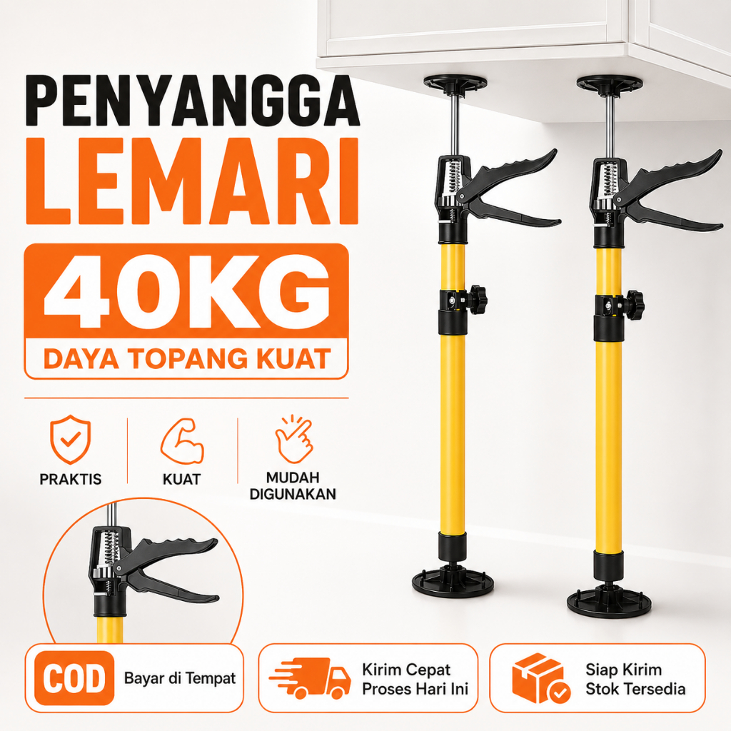 50-115cm Telescopic Support Rod Lift Tool telescopic support rod Kokoh Profesional Woodworking Teles