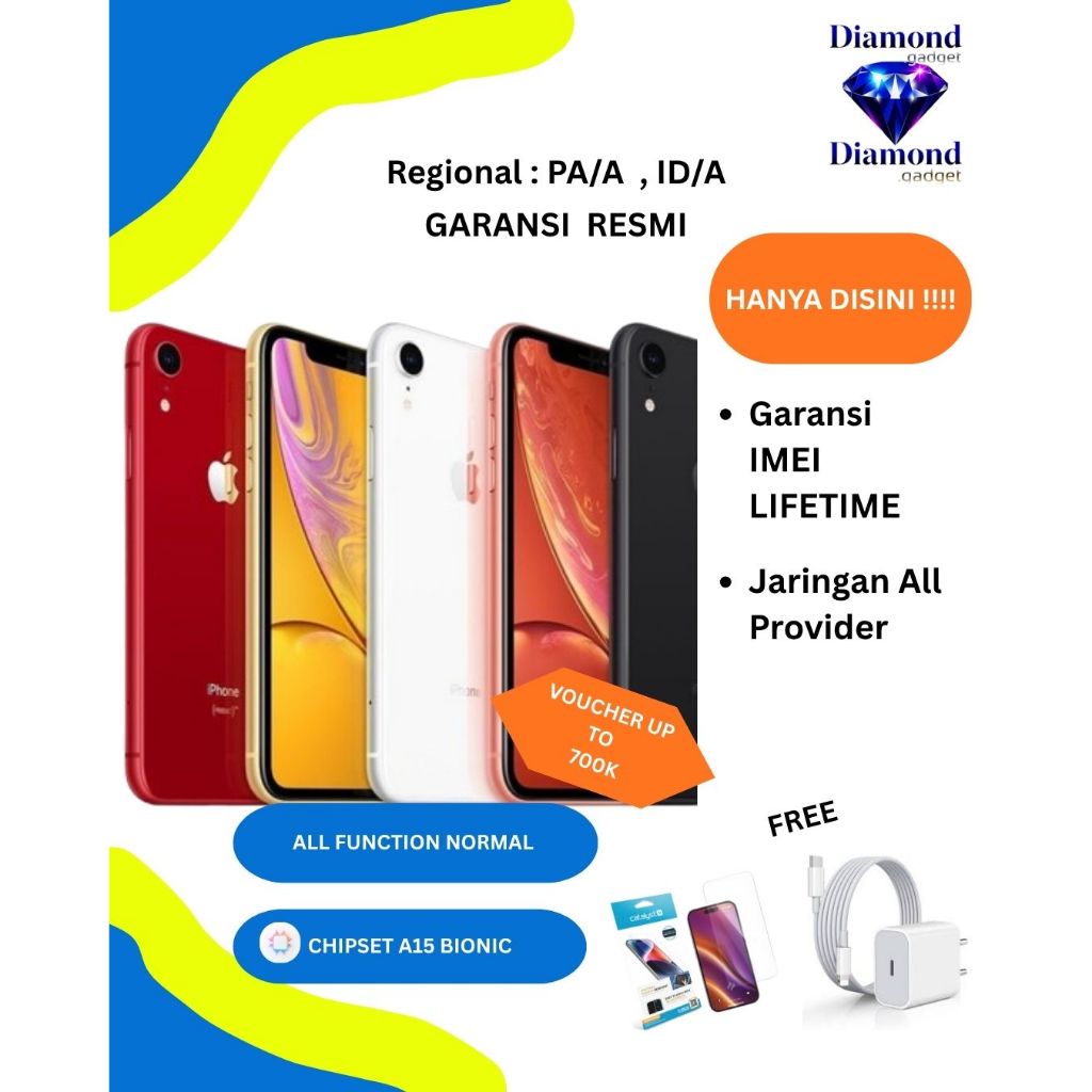 iPhone XR 64 GB || 128 GB RESMI IBOX 100% ORIGINAL NORMAL GARANSI IMEI