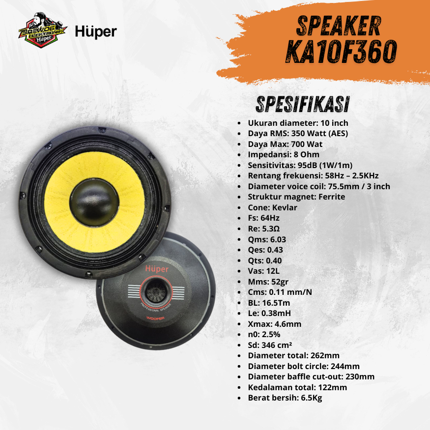 BREWOG HUPER KOMPONEN SPEAKER KA10F360
