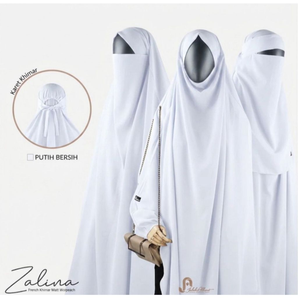 Jubah Akhwat Zalina Hijab Cadar Basic Syari Putih