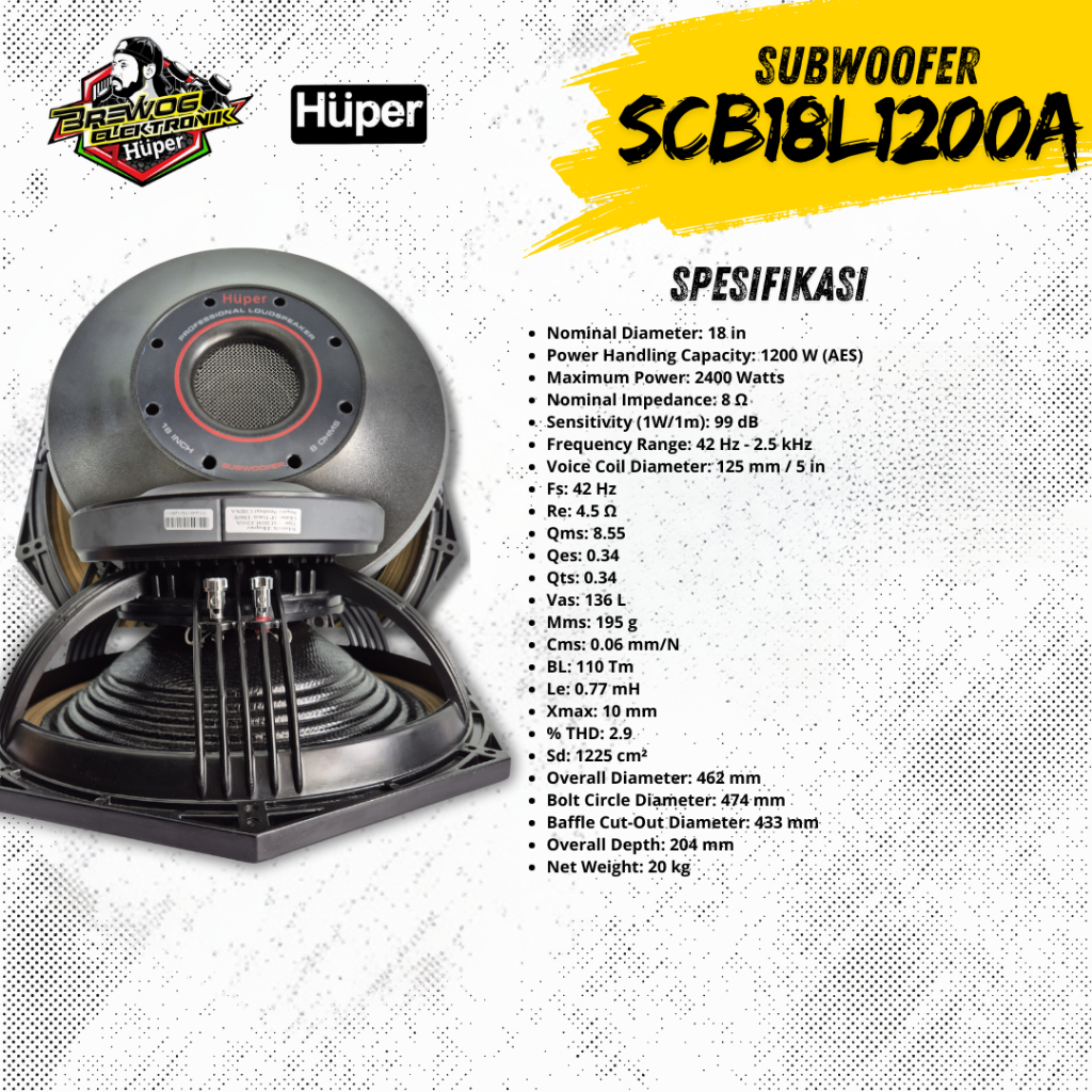 BREWOG HUPER KOMPONEN SPEAKER S18L1001A