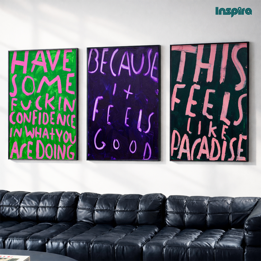 Inspira Poster Quotes Neon Hiasan Dinding Kamar Pajangan Aesthetic Bold Modern Estetik Premium