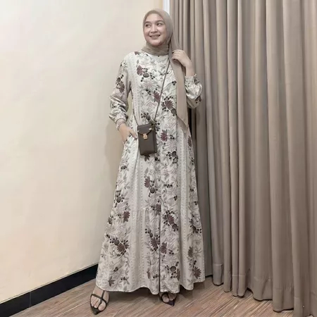 MOZA DRESS RAYON TANGAN KARET