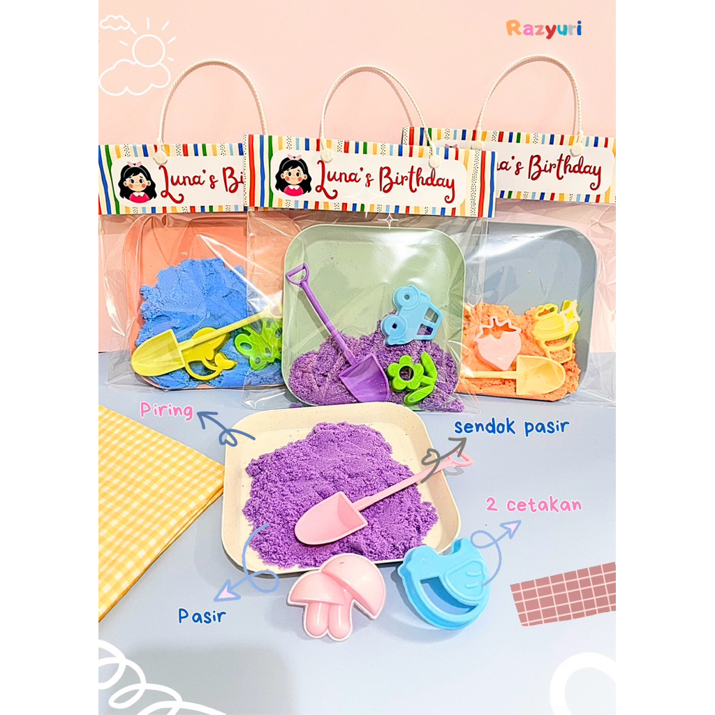 Souvenir Ulang Tahun Anak Termurah/ Custom Hampers Ulang tahun/Mainan Pasir