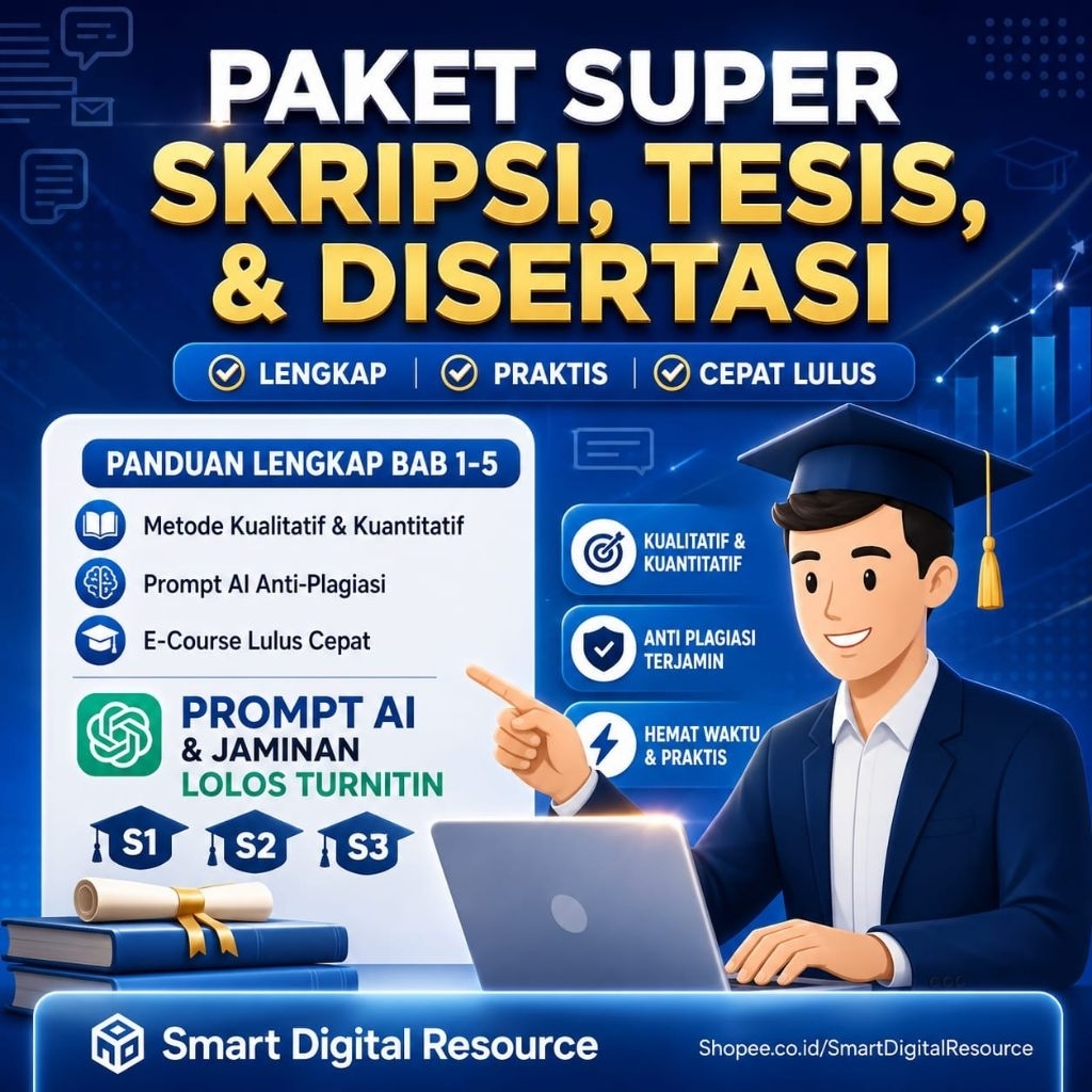 AI Skripsi Mega Pack AI Prompt: Skripsi, Tesis, Disertasi, Tugas Kuliah (Kualitatif & Kuantitatif)
