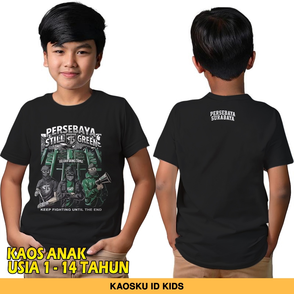 KAOS ANAK PERSEBAYA 11 - PERSEBAYA STILL GREEN - BAJU ANAK USIA 1-14 TAHUN - KAOS PERSEBAYA ANAK - K