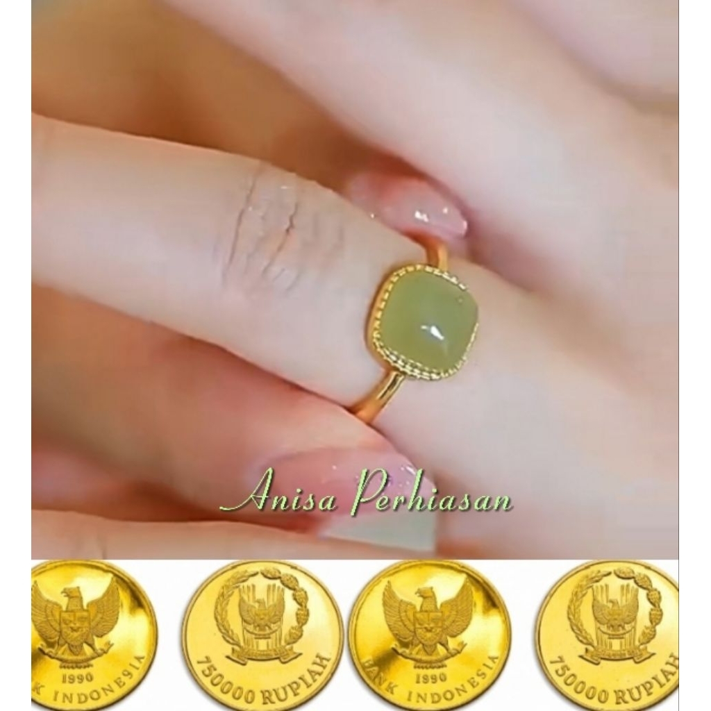 Cincin Wanita Dewasa Cincin Permata Terbaru Dari Bahan koin 91 Anti luntur