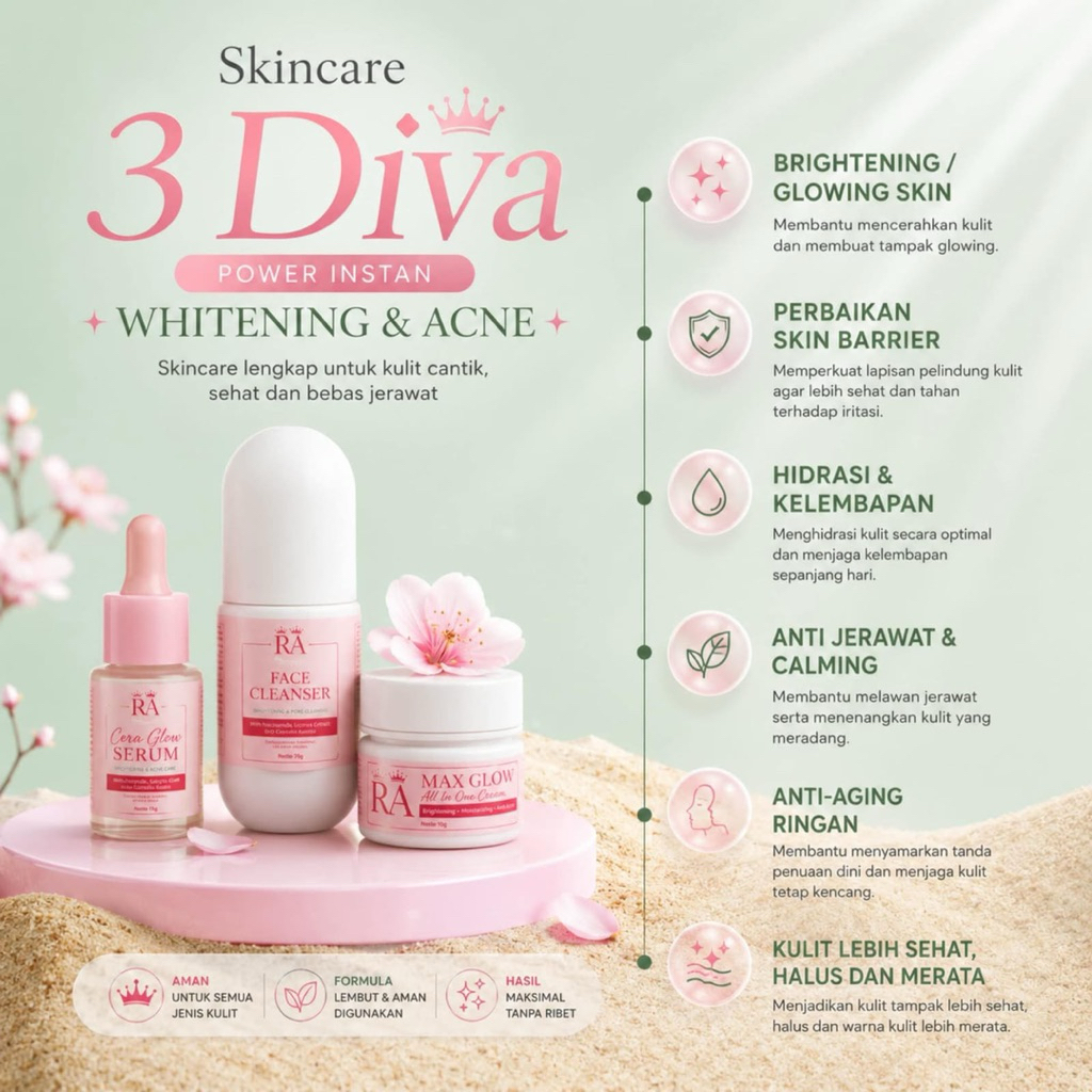 RATU ARAB BEAUTY - Skincare 3 Diva Power Instan Whitening & Acne