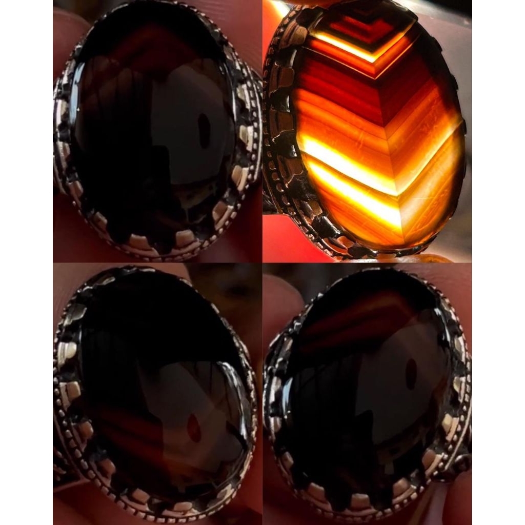 NATURAL CINCIN BATU AKIK YAMAN WULUNG PAMOR JUNJUNG DRAJAT SEGITIGA BUSUR PANAH SIMETRIS MERAH BERAP