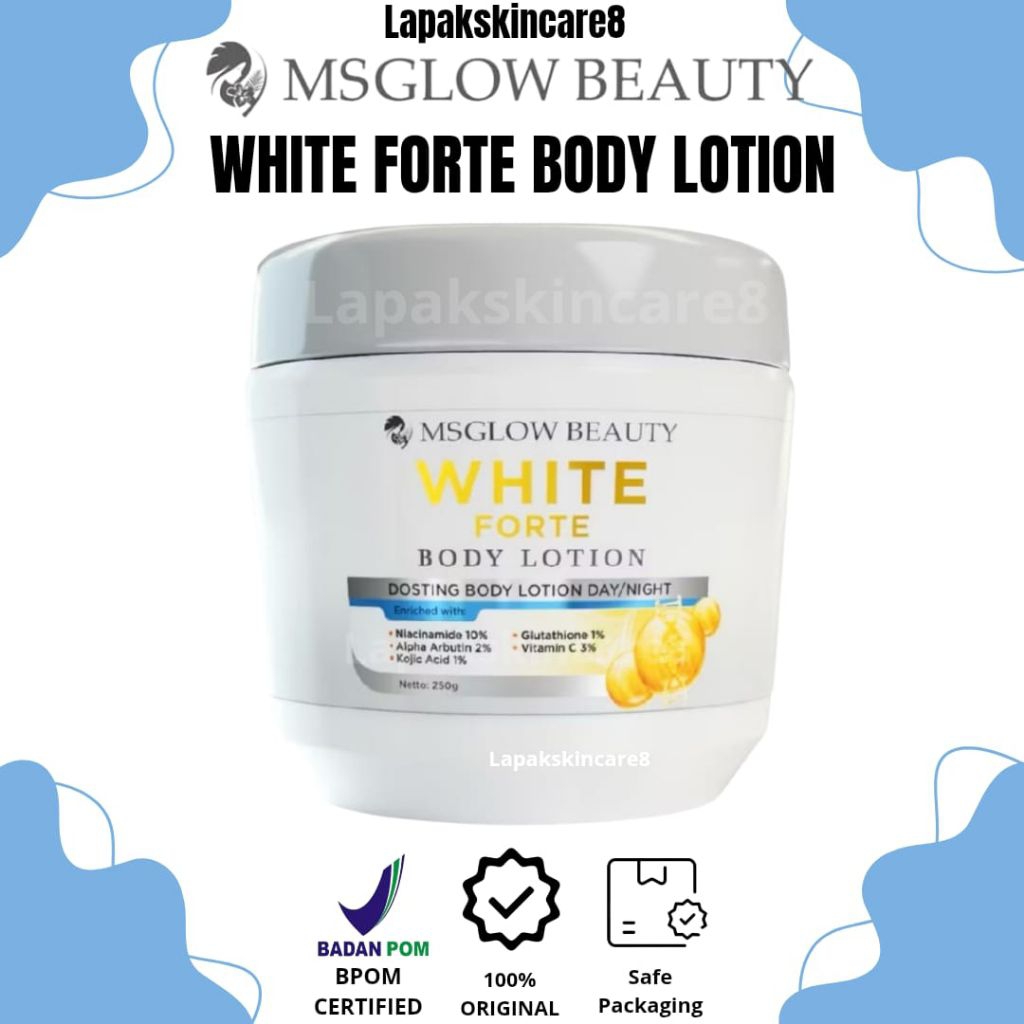 MS Glow White Forte Body Lotion Dosting - Mencerahkan, Melembapkan, Menyamarkan Flek