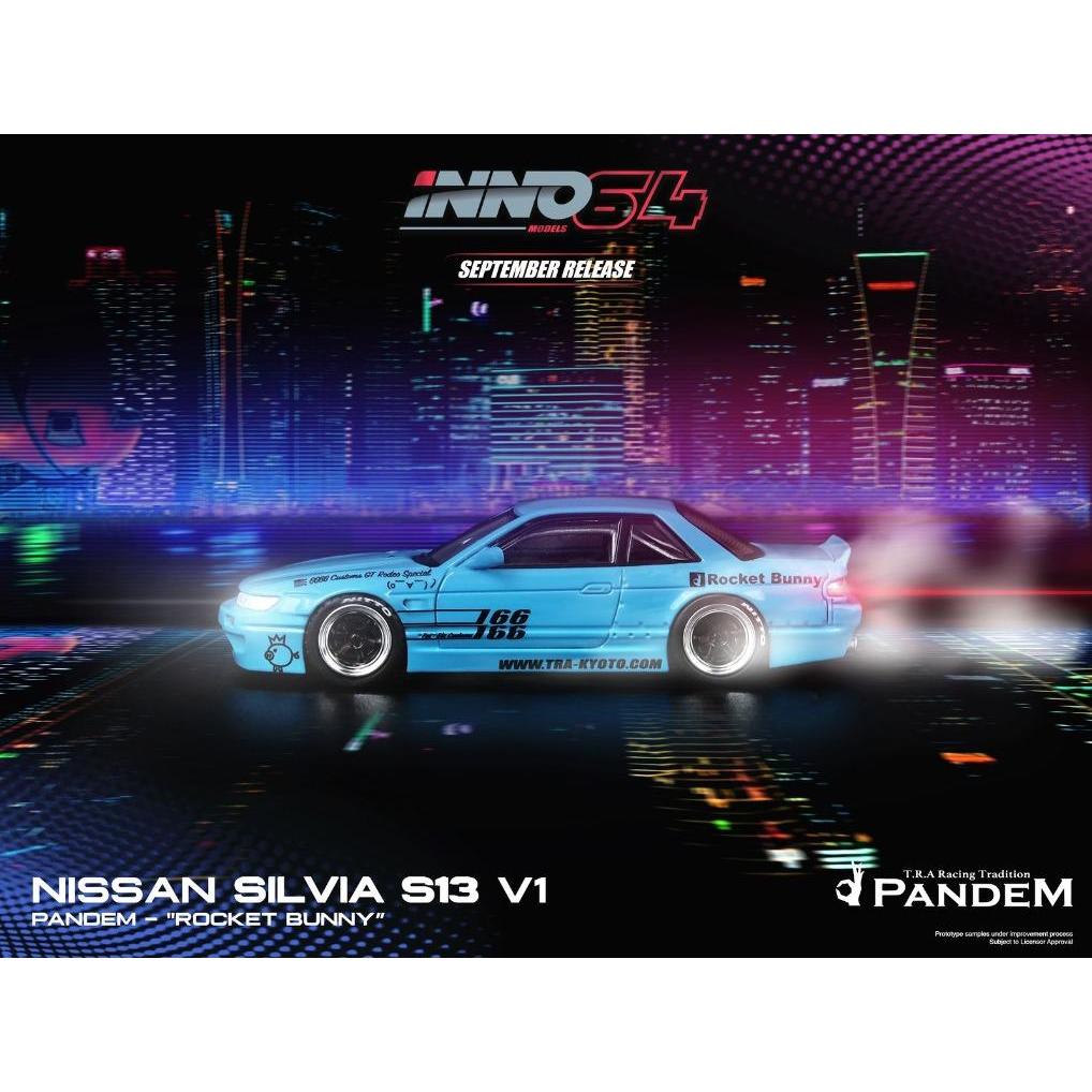 Inno64 Nissan Silvia S13 Rocket Bunny V1 Light Blue