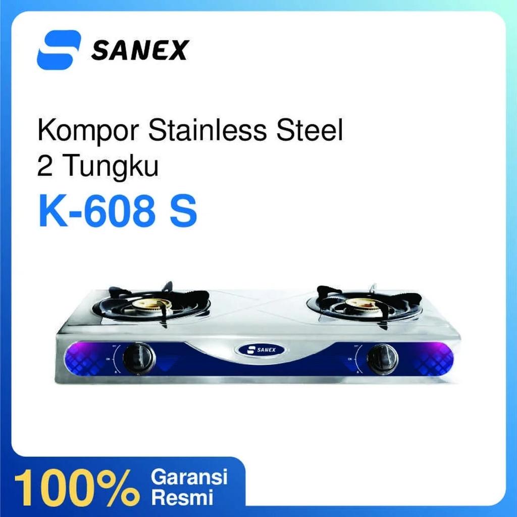 SANEX KOMPOR STAINLESS STEEL K608S / K-608 S / K 608 S (2 TUNGKU) BATAM