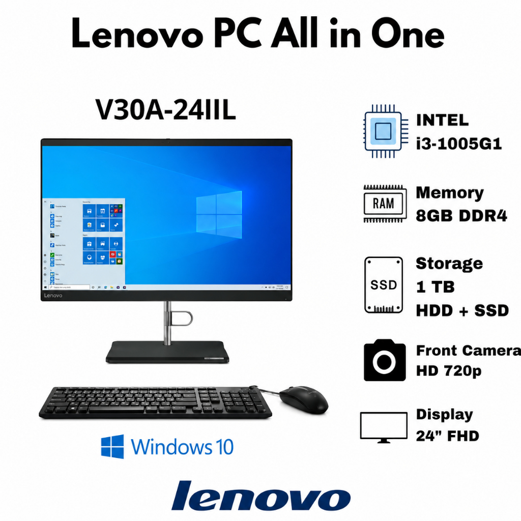 LENOVO PC All in One AIO V30A-24IIL i3 8GB 1TB HDD W10