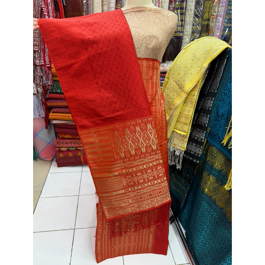 Songket tumtuman putih semi bemberg Tumtuman tanpa sambung pengantin TTS