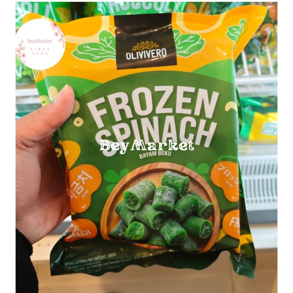 Olivero Frozen Spinach 500gr | Bayam Beku | Pack