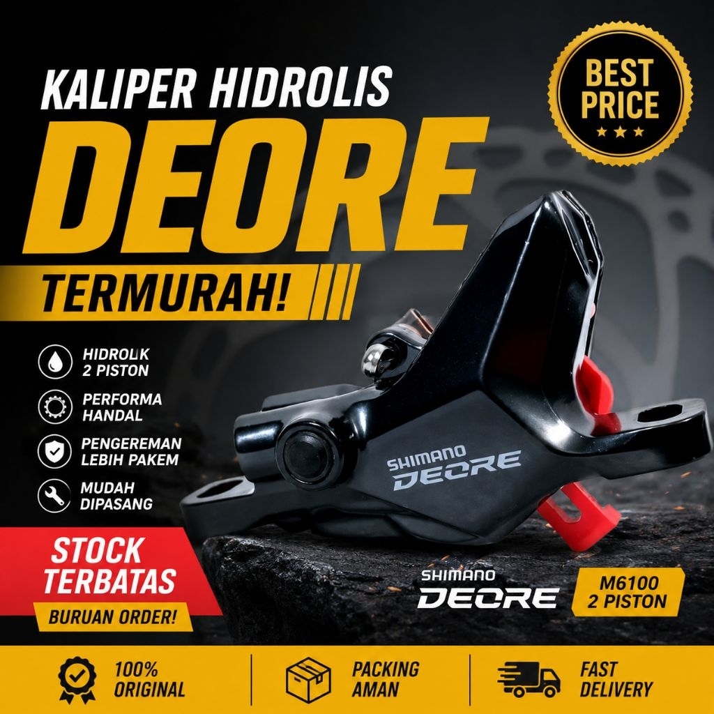 Kaliper Brake Hidrolik Shimano Deore M6100 2 Piston Caliper Hydraulic Original Deore include pad