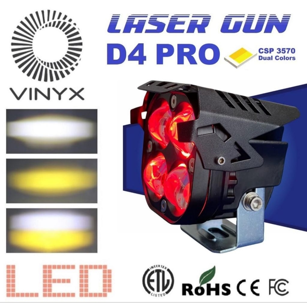 Lampu Tembak Sorot Laser Gun LED VINYX D4 Pro Devil Eye Motor Mobil