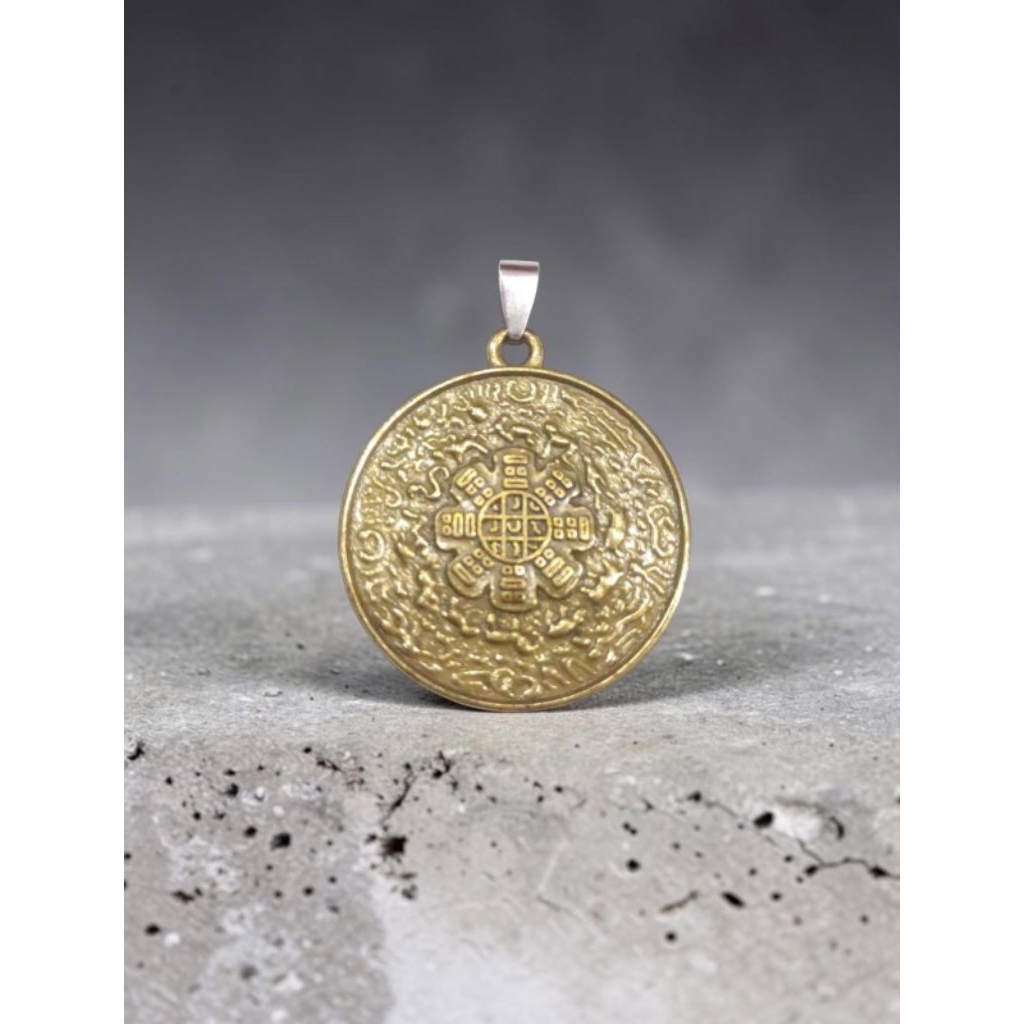 Kalung Tali Liontin Koin Kuno Thailand Jimat Keberuntungan METAL GAUL IMPORT Fashion Pria Wanita Gol