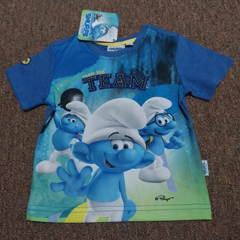 Kaos anak karakter smurf original